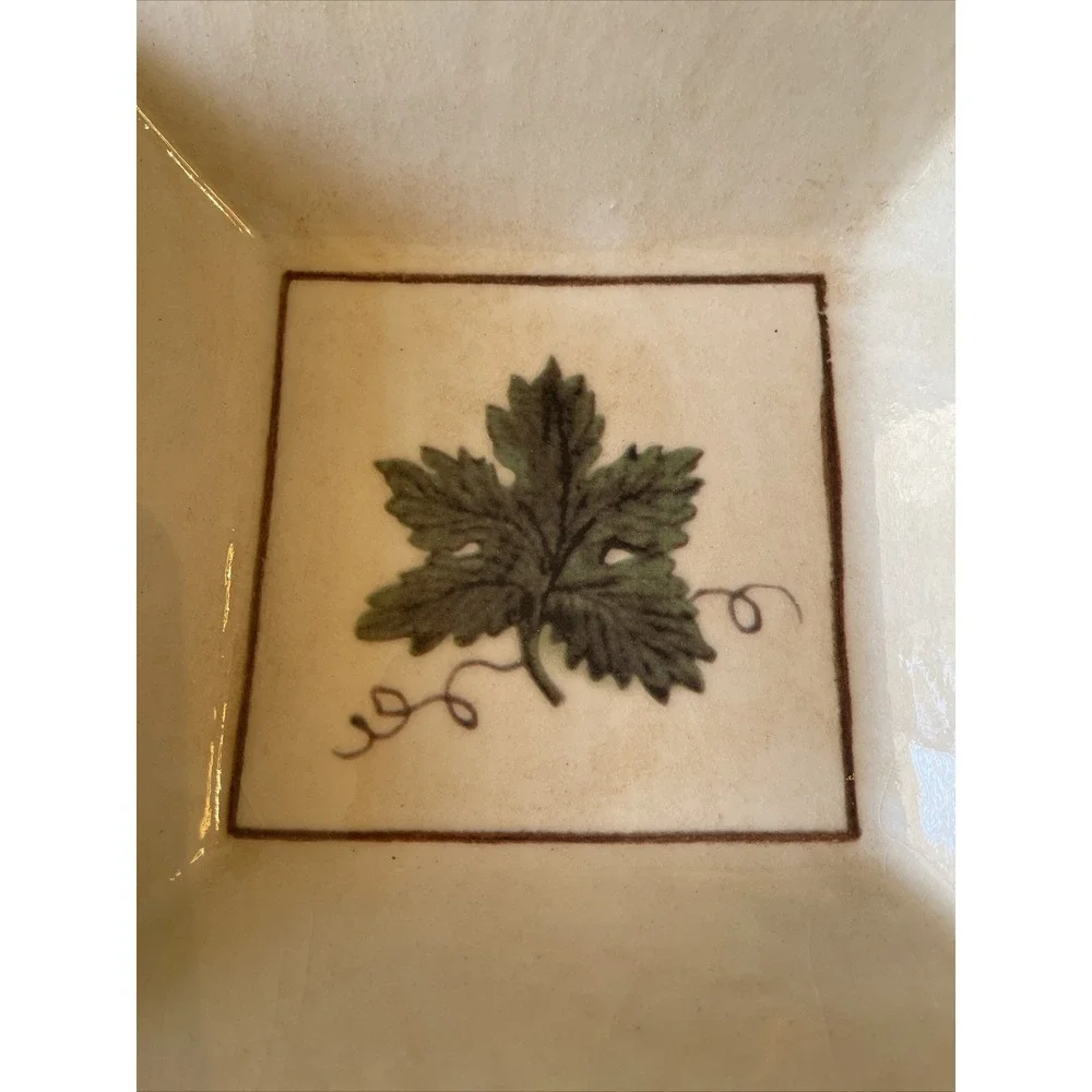 Williams Sonoma by Ceramiche‎ Arianna Italy Grape Leaf Square Bowl Set of 4 Fall